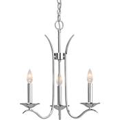 Volume Lighting Alesia 3 Light 18" Wide Taper Candle Chandelier Polished Nickel