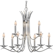 Volume Lighting Alesia 9 Light 31" Wide Taper Candle Chandelier Polished Nickel