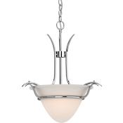 Volume Lighting Alesia 2 Light 19" Wide Full Size Pendant with Frosted Glass Bowl Shade Polished Nickel