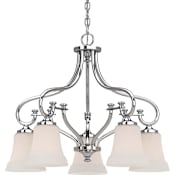 Volume Lighting Tes 5 Light 24" Wide Chandelier Chrome