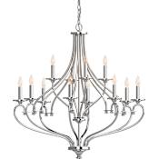 Volume Lighting Tes 12 Light 36" Wide Taper Candle Chandelier Chrome