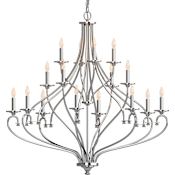 Volume Lighting Tes 16 Light 44" Wide Taper Candle Chandelier Chrome