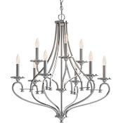 Volume Lighting Tes 9 Light 28" Wide Taper Candle Chandelier Chrome