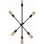 Volume Lighting Lis 5 Light 22" Wide Abstract Chandelier Antique Bronze