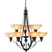Volume Lighting Rainier 9 Light 32" Wide Chandelier Foundry Bronze