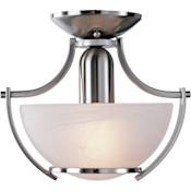 Volume Lighting Durango Single Light 11" Wide Semi-Flush Bowl Ceiling Fixture Brushed Nickel