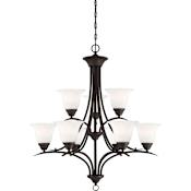 Volume Lighting Trinidad 9 Light 30" Wide Chandelier Antique Bronze