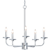 Volume Lighting Aria 5 Light 25" Wide Taper Candle Chandelier Polished Nickel