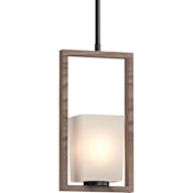 Volume Lighting Paxton Single Light 7" Wide Mini Pendant with Frosted Glass Shade Pecan / Black