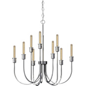 Volume Lighting Concord 9 Light 28" Wide Chandelier Polished Nickel