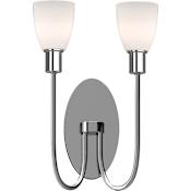 Volume Lighting Concord 2 Light 12" Wide Vanity Light with Frosted Glass Shades Polished Nickel
