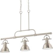 Volume Lighting 3 Light 7" Wide Linear Chandelier Brushed Nickel