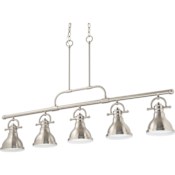 Volume Lighting 5 Light 7" Wide LED Linear Chandelier Brushed Nickel