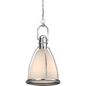 Volume Lighting Single Light 11" Wide Pendant Brushed Nickel