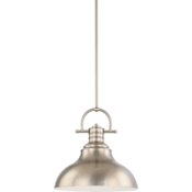 Volume Lighting Single Light 14" Wide LED Pendant with Bell Style Shade Brushed Nickel