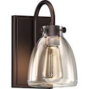 Volume Lighting Light 10" Tall Wall Sconce with Clear Glass Antique Bronze