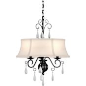 Volume Lighting Ava 3 Light 16" Wide Drum Chandelier Foundry Bronze
