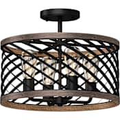 Volume Lighting 16" Wide Semi-Flush Ceiling Fixture Black Walnut