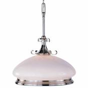 Volume Lighting Hyde Park Single Light 16" Wide Pendant Brushed Nickel