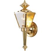 Volume Lighting Single Light 15" Tall Outdoor Wall Sconce Polished Brass