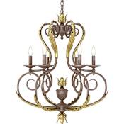 Volume Lighting Ibeza 6 Light 1 Tier Chandelier Prairie Rock / Antique Gold
