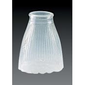 Volume Lighting 5" Height Clear Ribbed Frost Accent Glass Semi-Cylinder Ceiling Fan Light Kit Shade Clear Ribbed Frost Accent