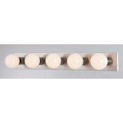 Volume Lighting 5 Light 30" Width Bathroom Vanity Strip Brushed Nickel