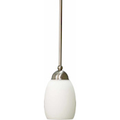Volume Lighting Sussex 1 Light Mini 8" Height Pendant with Etched White Cased Glass Shade Brushed Nickel