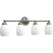 Volume Lighting Sussex 4 Light 33.75" Width Bathroom Vanity Light Brushed Nickel