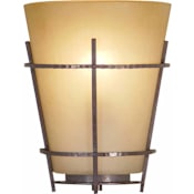 Volume Lighting Lodge Wall Sconce with 1 Light and Sandstone Glass Frontier Iron