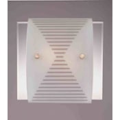 Volume Lighting 12" Height Wall Washer Sconce with 2 Lights and Hand Sandblasted with Silkscreen Pattern Glass ADA Compliant with Fluorescent Lamping Brushed Nickel