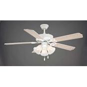 Volume Lighting 5 Blade 52" Indoor Ceiling Fan with 3-Light Light Kit White