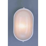 Volume Lighting Nautical, Energy Saving Outdoor 1 Light 11" Height Outdoor Wall Sconce with Frosted Ribbed Glass White