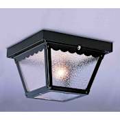 Volume Lighting 2 Light Flush Mount Outdoor Ceiling Fixture Black