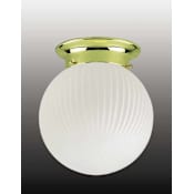 Volume Lighting 1 Light 6" Flush Mount Ceiling Fixture with Frosted Ribbed Glass Shade Polished Brass