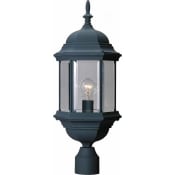 Volume Lighting 1 Light Post Light with Clear Beveled Glass Shade Black