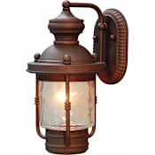 Volume Lighting Sterling 1 Light 14.5" Height Outdoor Wall Sconce with Water Glass Vintage Bronze