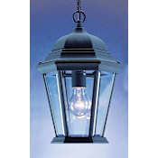 Volume Lighting 1 Light Outdoor 14.5" Height Pendant with Clear Beveled Glass Lantern Shade Black