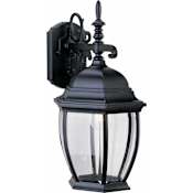 Volume Lighting 1 Light 18" Height Outdoor Wall Sconce with Clear Beveled Glass Black