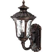 Volume Lighting Tavira 1 Light 15.25" Height Outdoor Wall Sconce with Water Glass Vintage Bronze