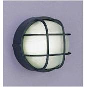 Volume Lighting Nautical Outdoor 1 Light 10" Height Outdoor Wall Sconce with Frosted Ribbed Glass Black
