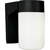 Volume Lighting 1 Light 6.5" Height Outdoor Wall Sconce with White Glass Black