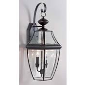 Volume Lighting 3 Light 24.75" Height Outdoor Wall Sconce with Clear Beveled Glass Antique Bronze