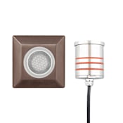 WAC Lighting 2" LED Square Inground Light with Louvered Glass - 12 Volt Brass / 3000K