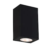 WAC Lighting Cube Architectural 10" Tall LED Outdoor Flush Mount Ceiling Fixture - 18° Spot Beam Spread Black / 2700K / 85CRI