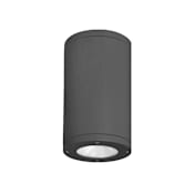 WAC Lighting Tube Architectural 10" Tall LED Outdoor Flush Mount Ceiling Fixture - 19° Spot Beam Spread Black / 2700K / 85CRI