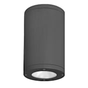 WAC Lighting Tube Architectural 12" Tall LED Outdoor Flush Mount Ceiling Fixture - 14° Spot Beam Spread Black / 2700K / 85CRI