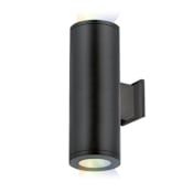 WAC Lighting Tube Architectural ilumenight 2 Light 12-1/2" Tall Integrated LED Outdoor Wall Sconce with Away From the Wall Light Direction and App Controlled Color and Brightness Black