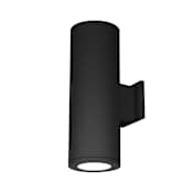 WAC Lighting Tube Architectural 2 Light 18" Tall LED Outdoor Wall Sconce with 40° Flood Beam Spread and Light directed One Side Each Black / 2700K / 85CRI