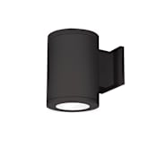 WAC Lighting Tube Architectural Single Light 7" Tall LED Outdoor Wall Sconce with 70° Flood Beam Spread and Light Directed Toward the Wall Black / 2700K / 85CRI